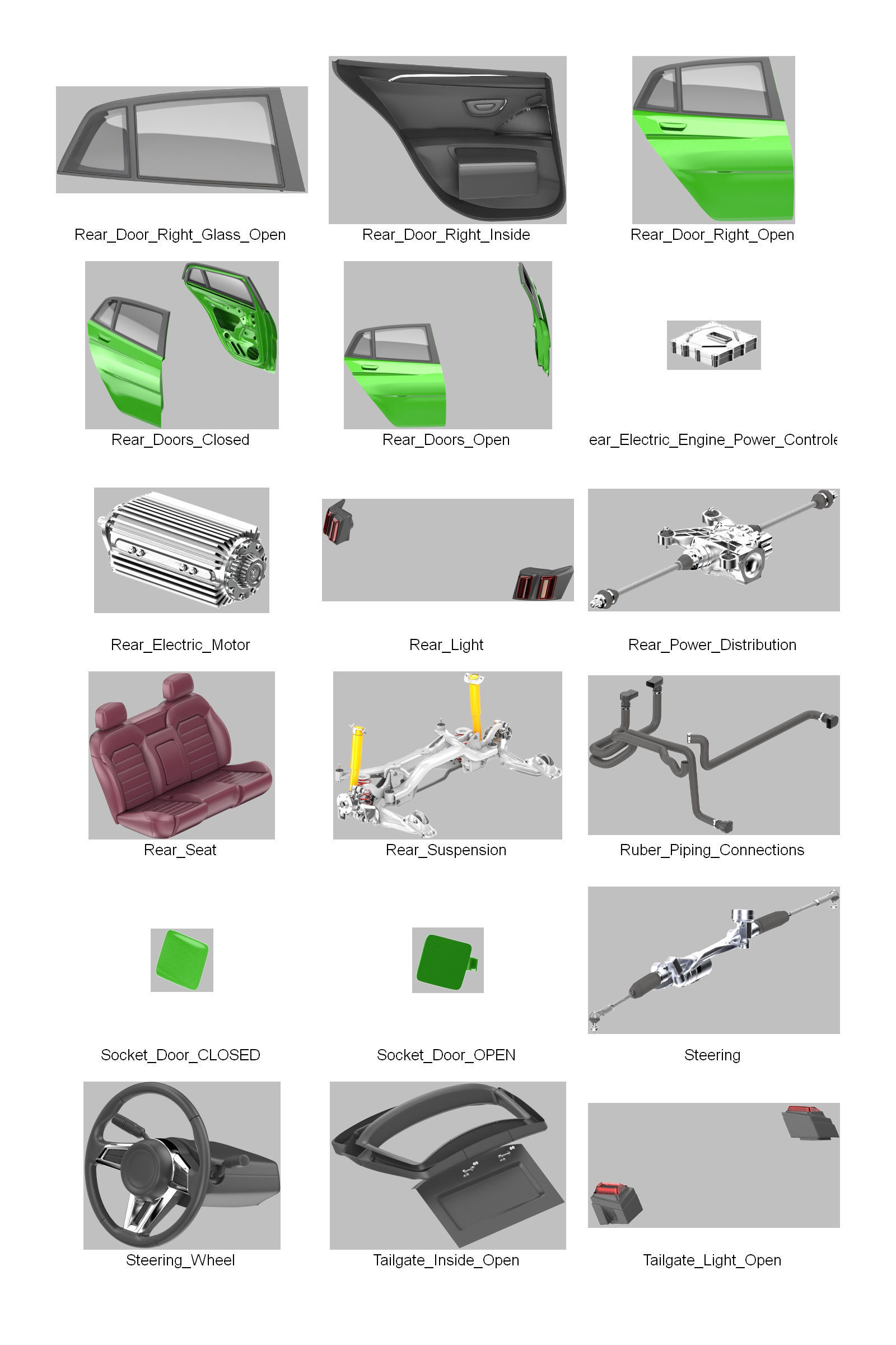 DOSCH 3D - CAR DETAILS - COMPACT ELECTRIC CAR 3D model_5