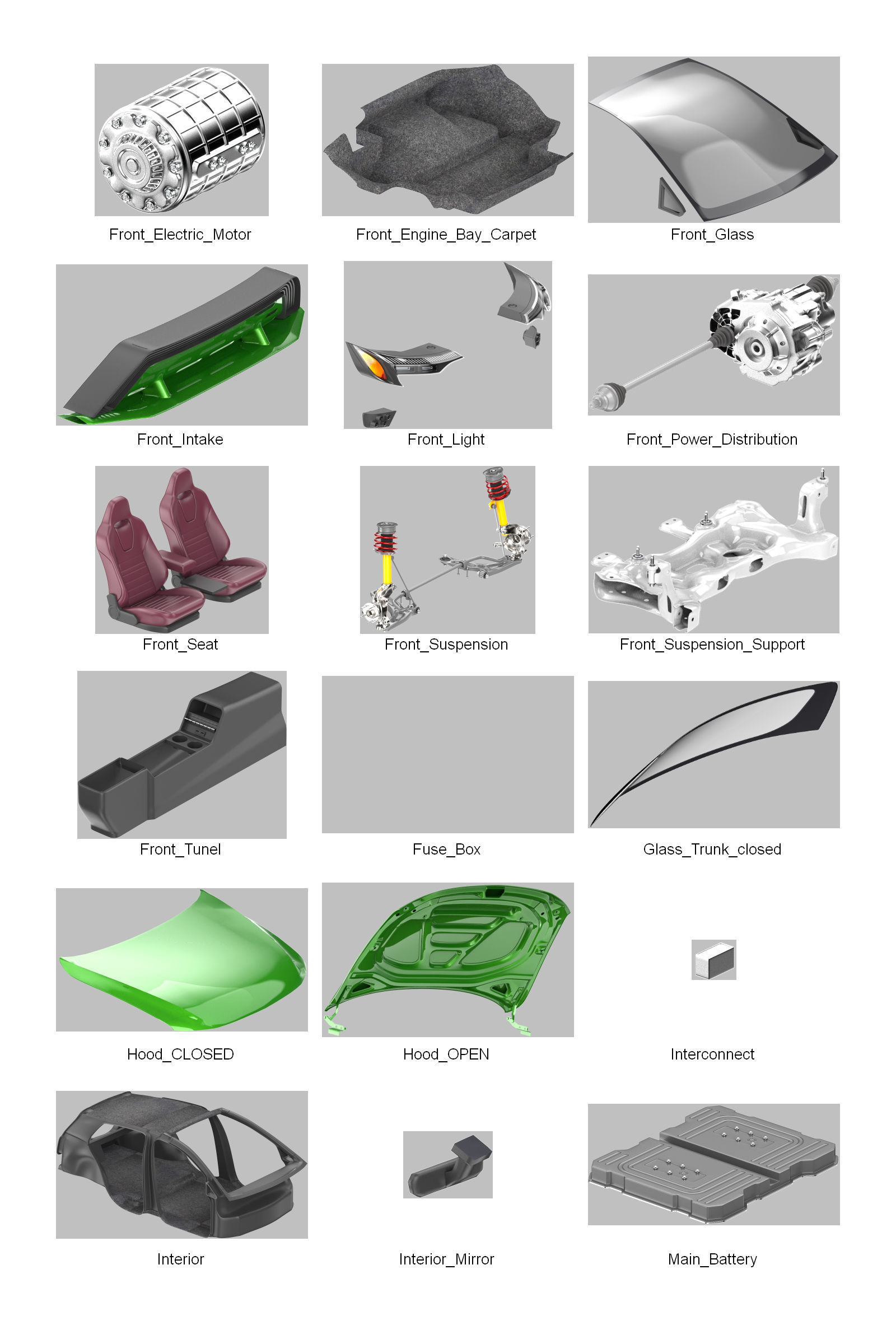 DOSCH 3D - CAR DETAILS - COMPACT ELECTRIC CAR 3D model_3