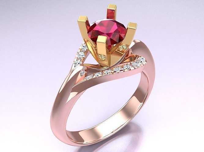 Diamond Ring - Womens Rings - N110340 3D print model