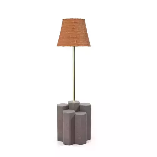 Metal Buffet Rattan Shade Lamp