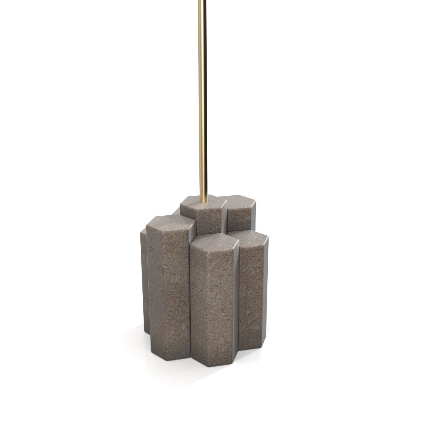 Metal Buffet Rattan Shade Lamp 3D model_2