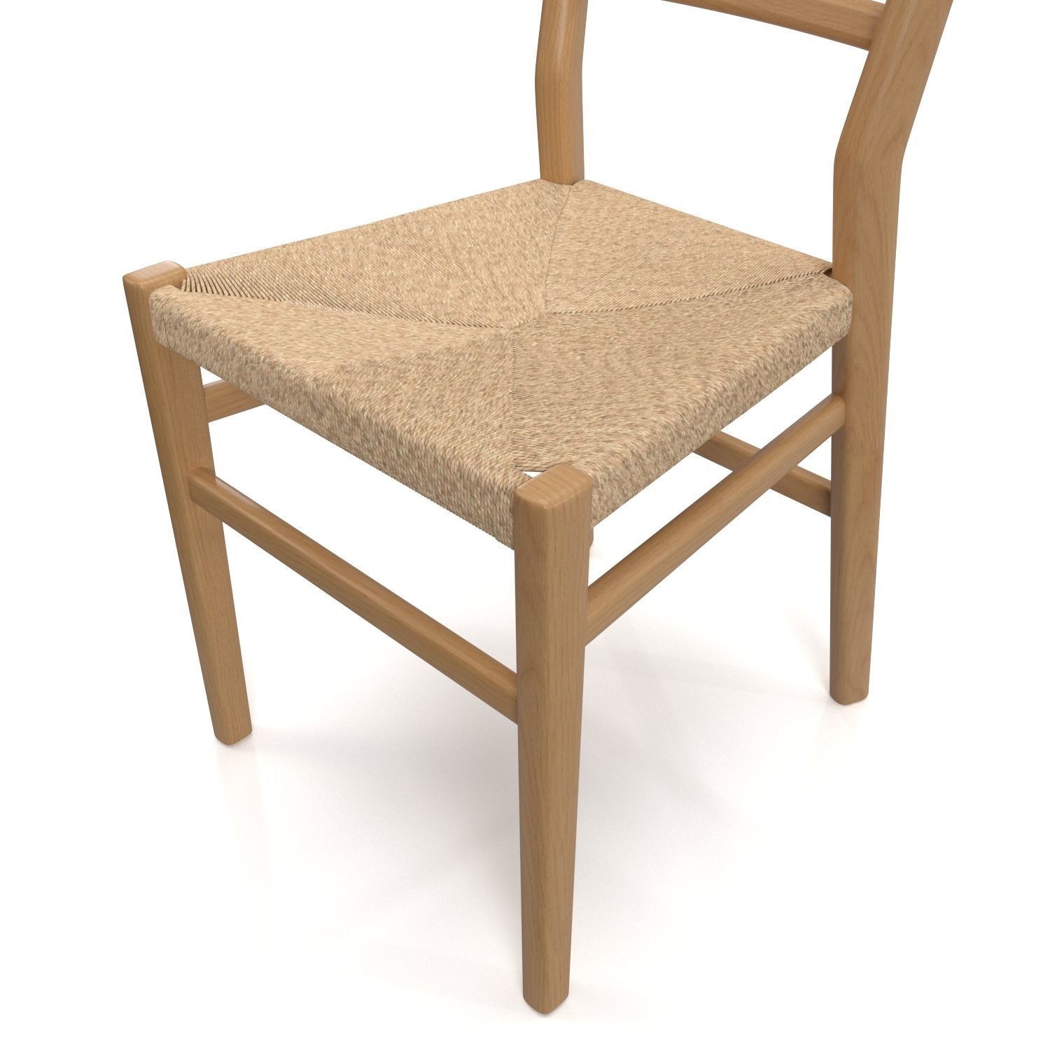 Oak Farmhouse Dining Chair PBR 3D model CGTrader