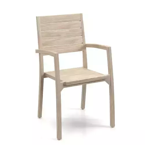 Vista Slatted Teak Stacking Chair PBR
