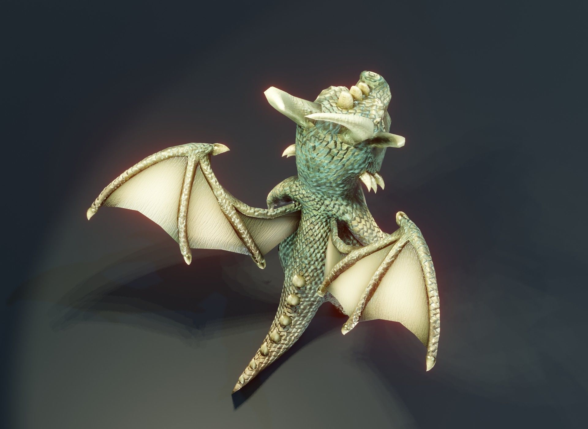 Cartoon Adamantine Dragon Animated 3D Model Low-poly 3D model_7