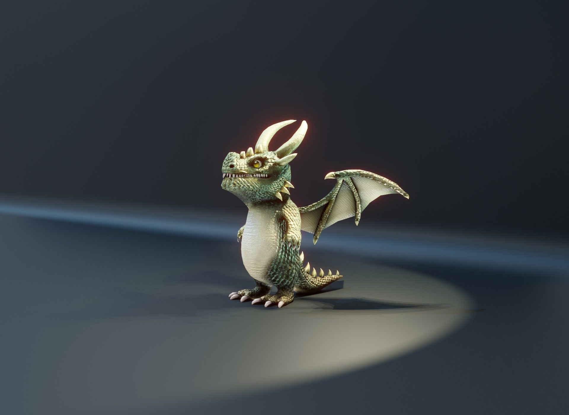 Cartoon Adamantine Dragon Animated 3D Model Low-poly 3D model_20