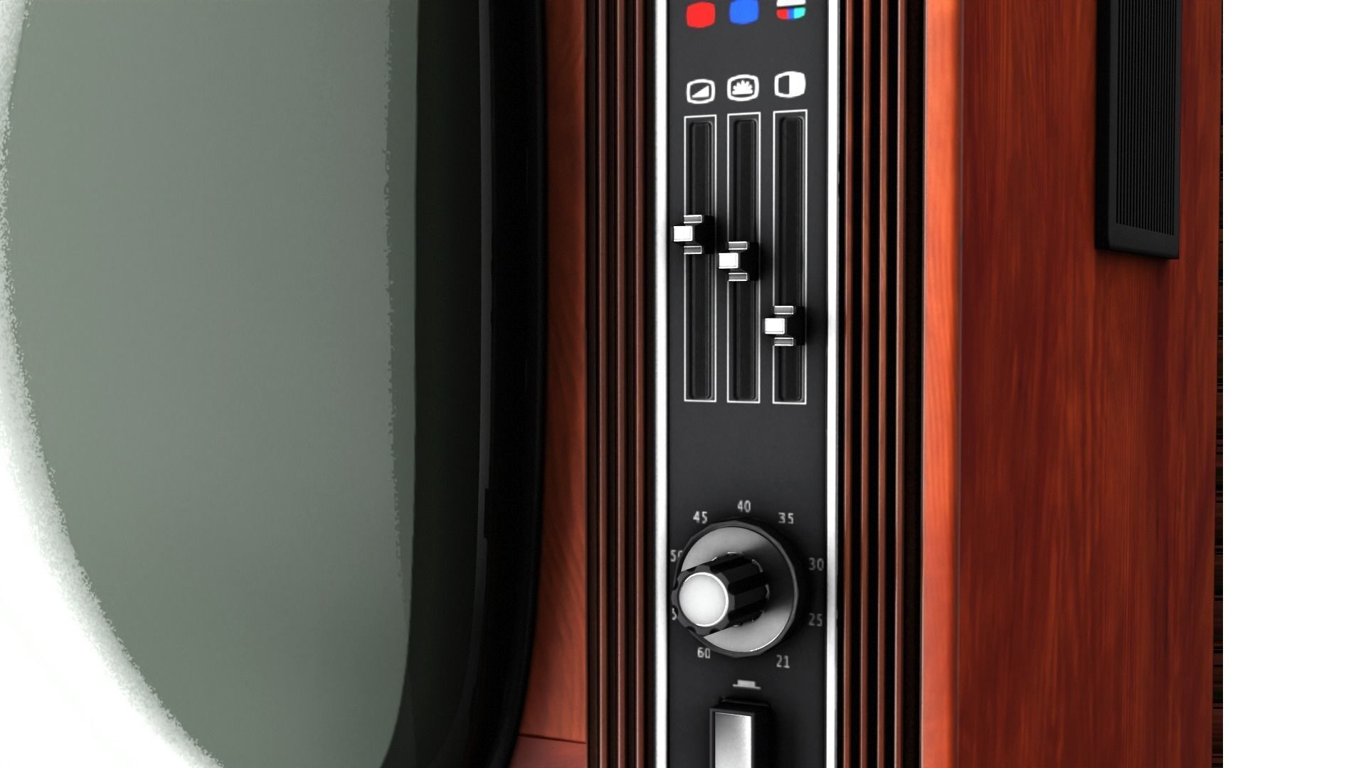 Rubin-714 TV set - retro TV from USSR Low-poly 3D model_6