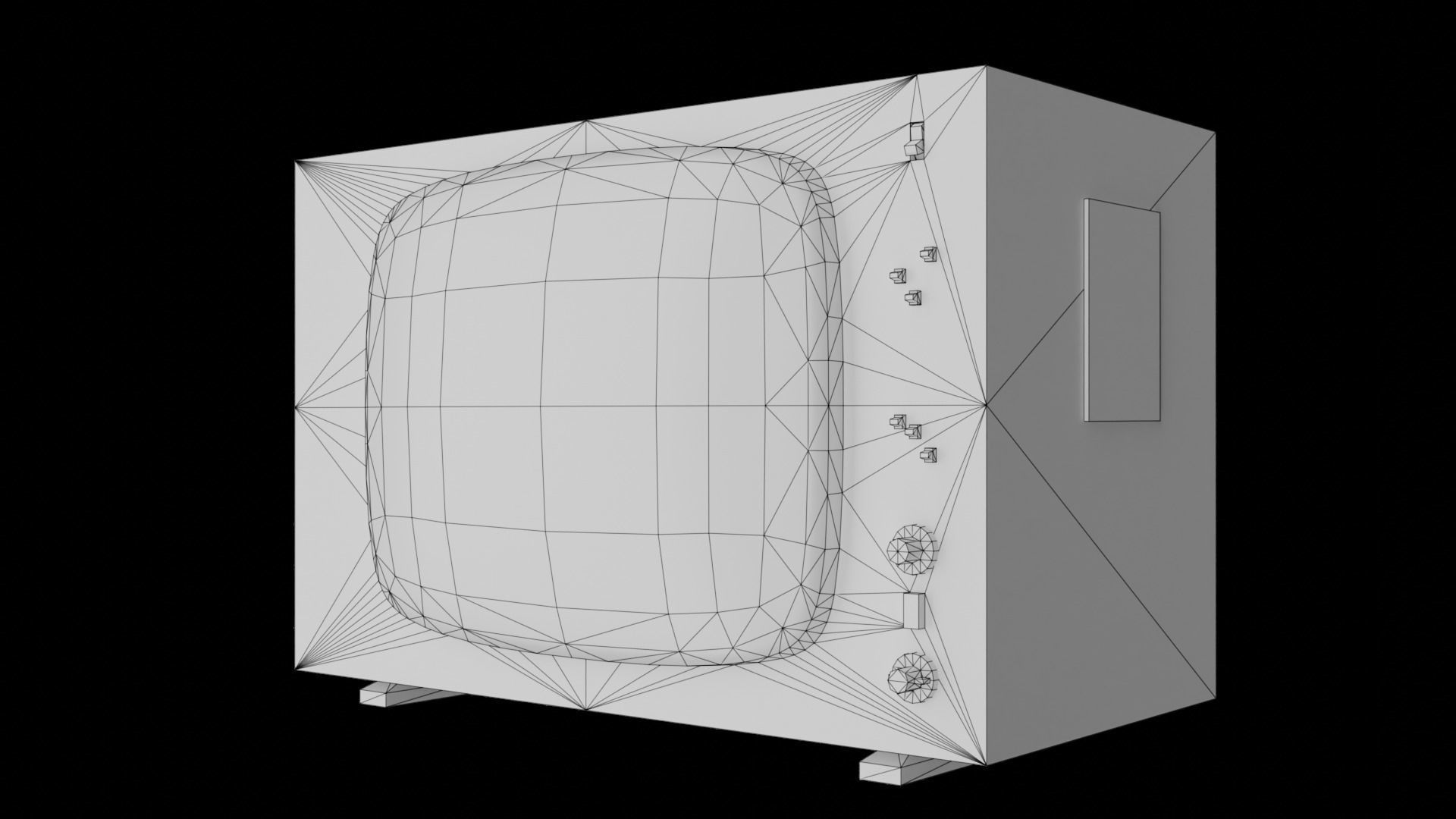 Rubin-714 TV set - retro TV from USSR Low-poly 3D model_8