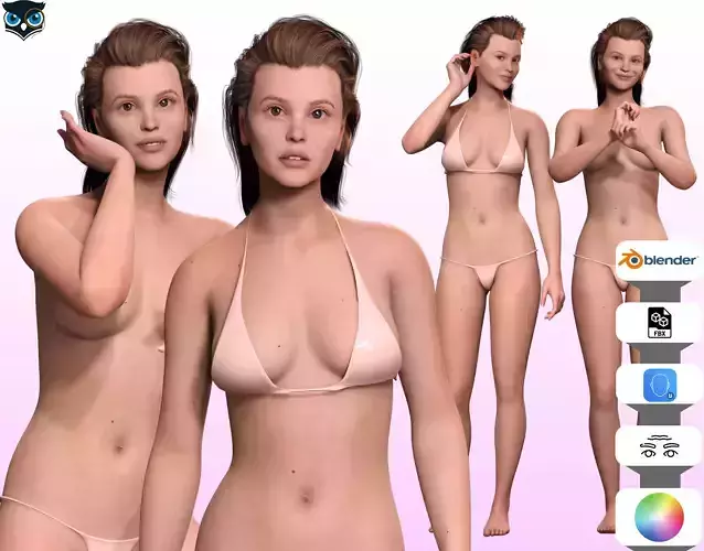 Jumana - Realistic woman Clean Polygonal Modeling Low-poly 3D model