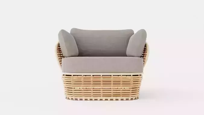 Basket lounge chair Low-poly 3D model