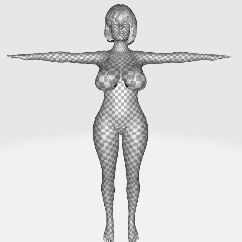 Rosalie - Realistic Curvy Women  Low-poly 3D model_24