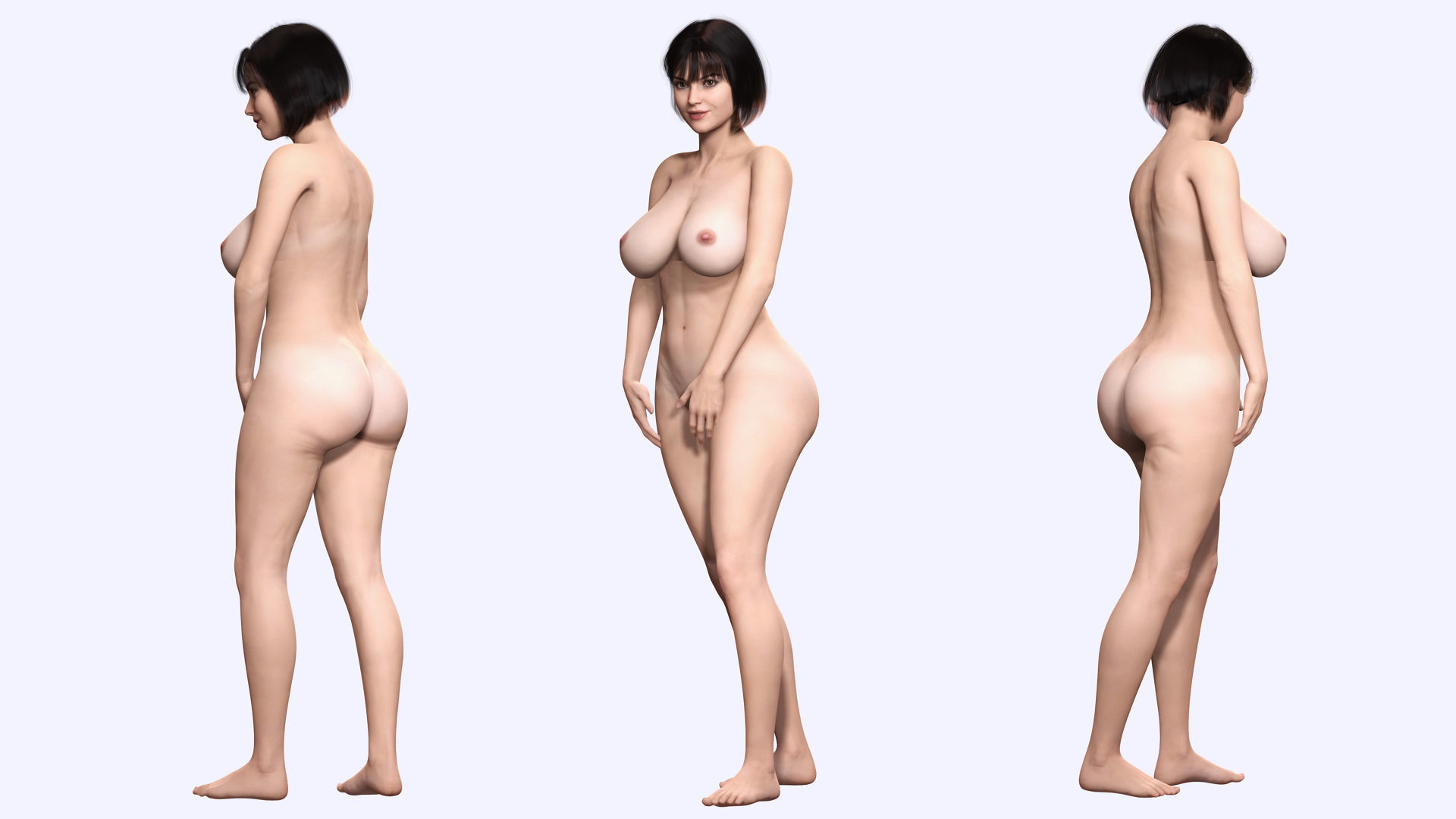 Rosalie - Realistic Curvy Women  Low-poly 3D model_2