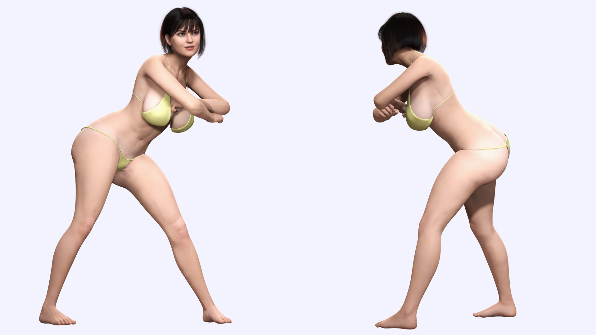 Rosalie - Realistic Curvy Women  Low-poly 3D model_6