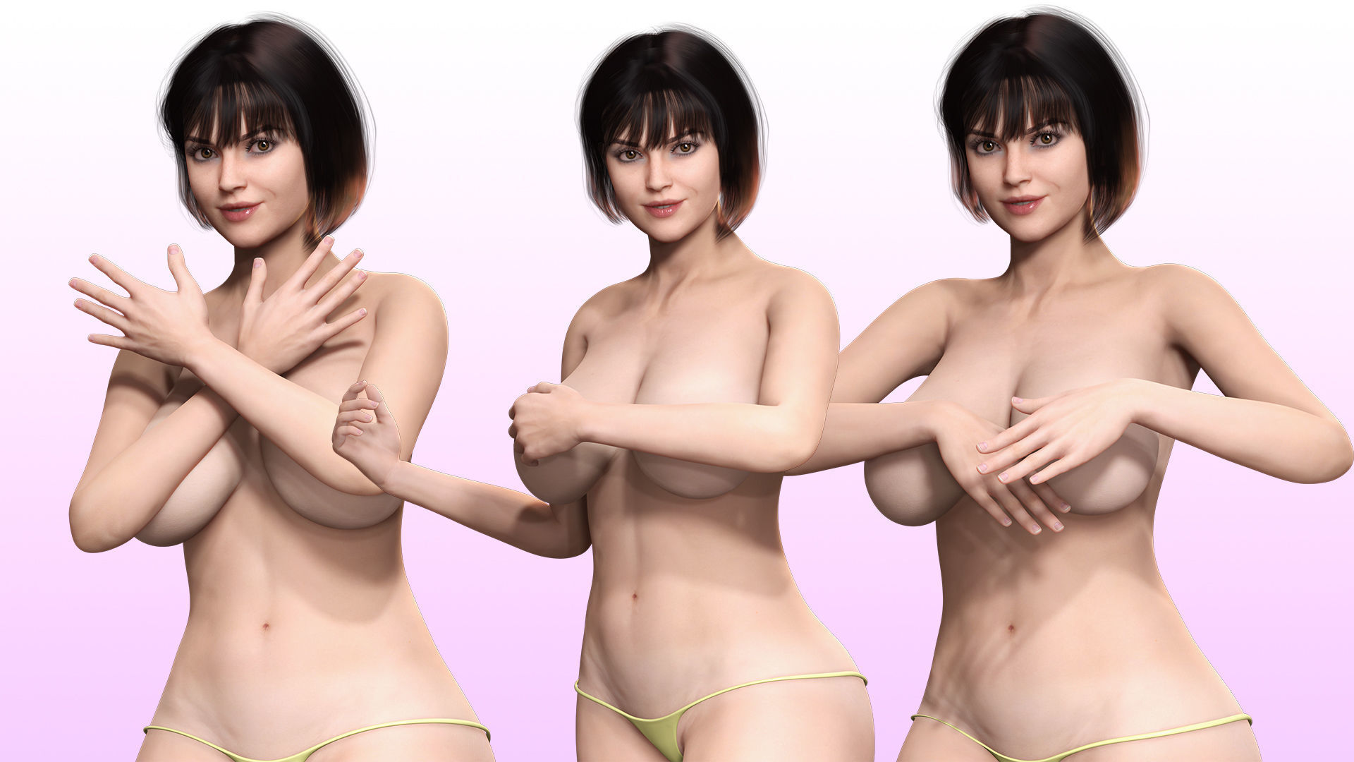 Rosalie - Realistic Curvy Women  Low-poly 3D model_9