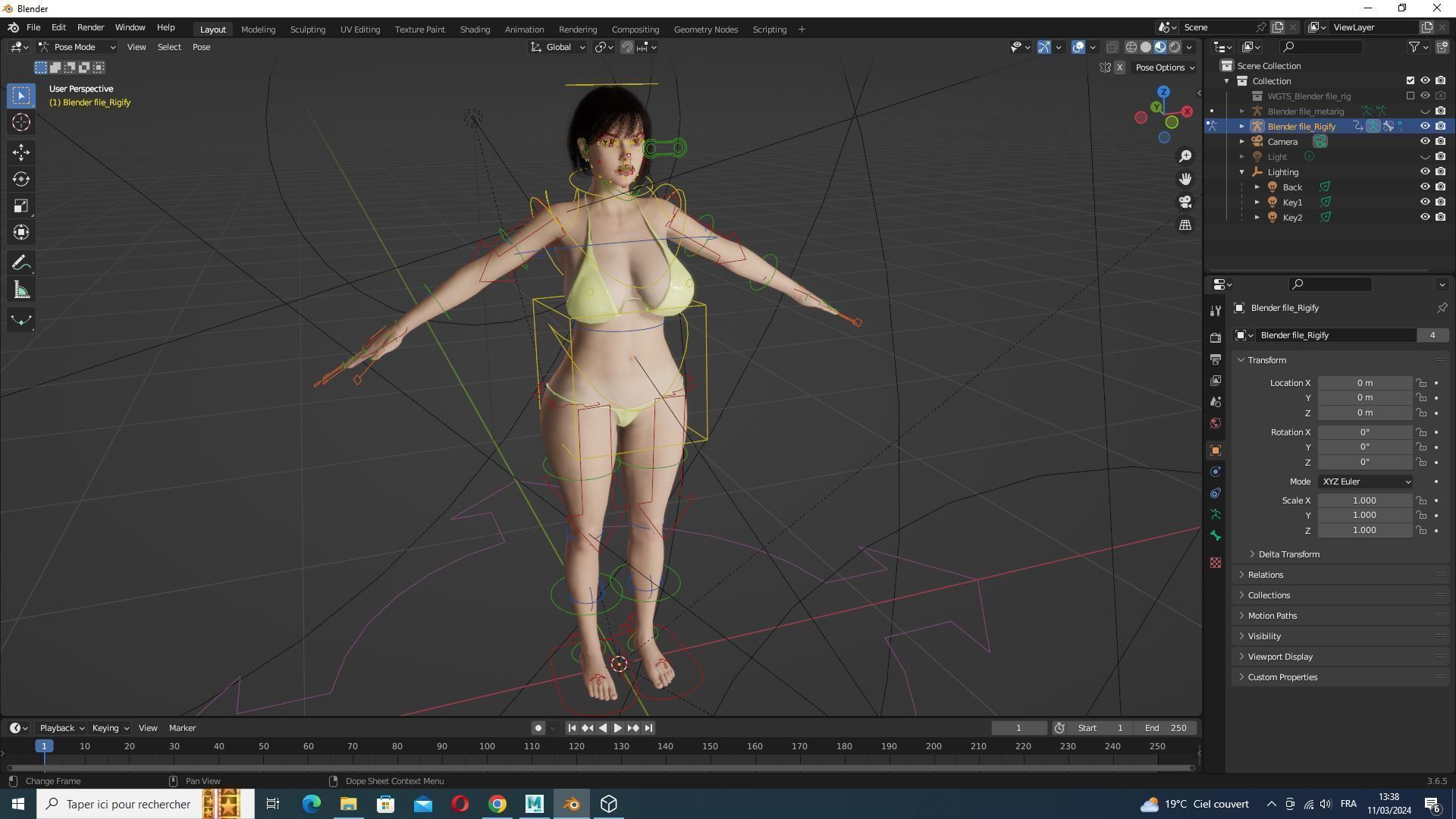 Rosalie - Realistic Curvy Women  Low-poly 3D model_20