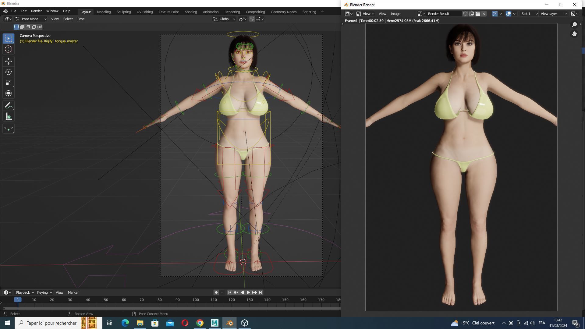 Rosalie - Realistic Curvy Women  Low-poly 3D model_23
