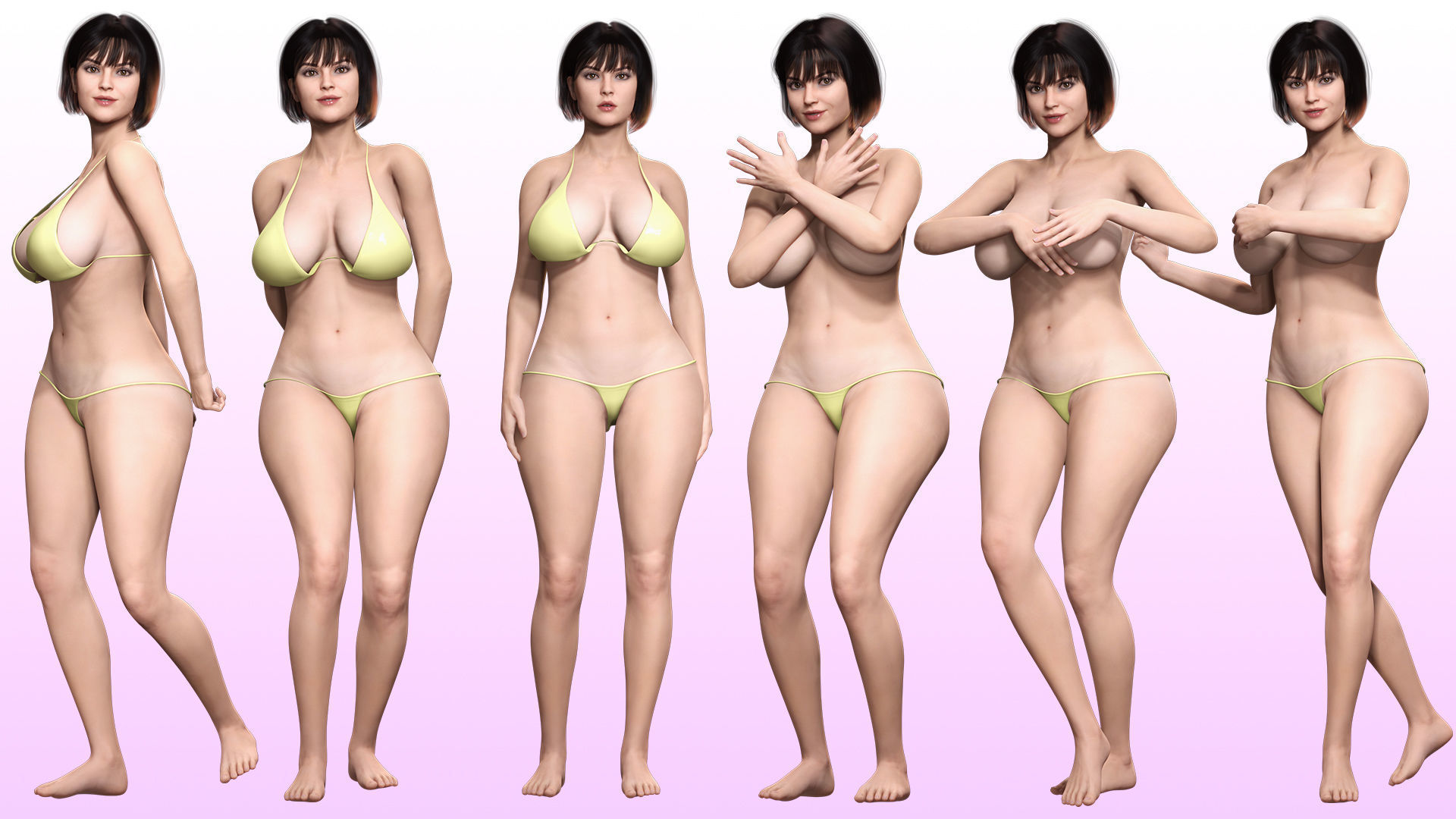 Rosalie - Realistic Curvy Women  Low-poly 3D model_1