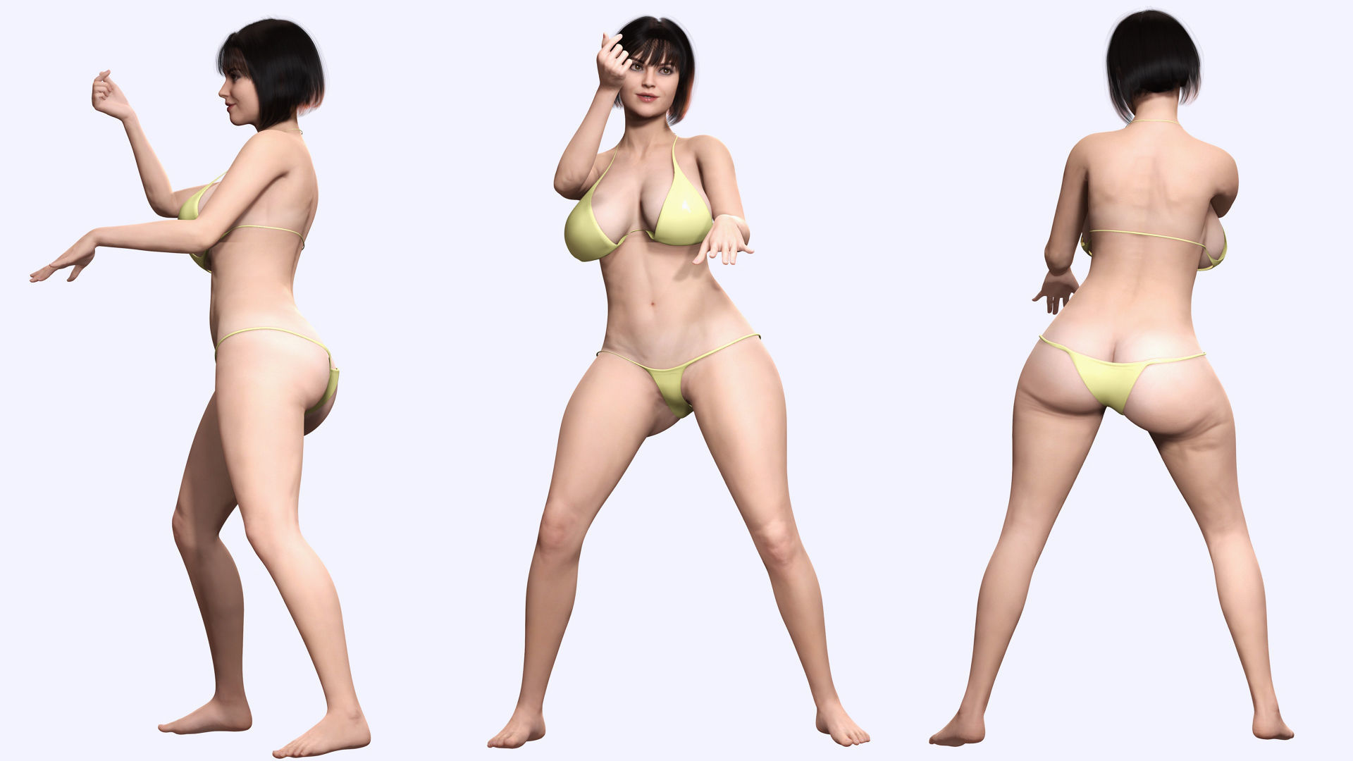 Rosalie - Realistic Curvy Women  Low-poly 3D model_5