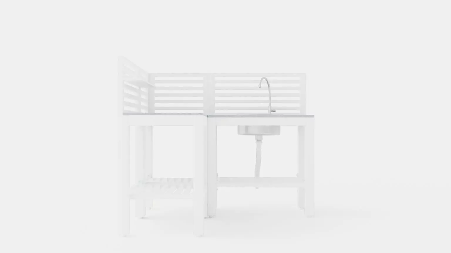 Bellac outdoor kitchen Low-poly 3D model