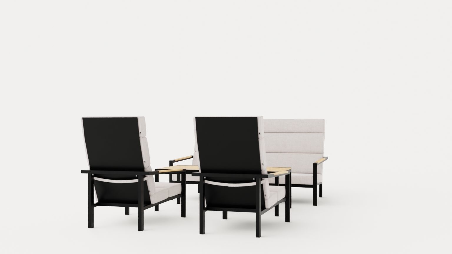 Indus sofa set Low-poly 3D model_3