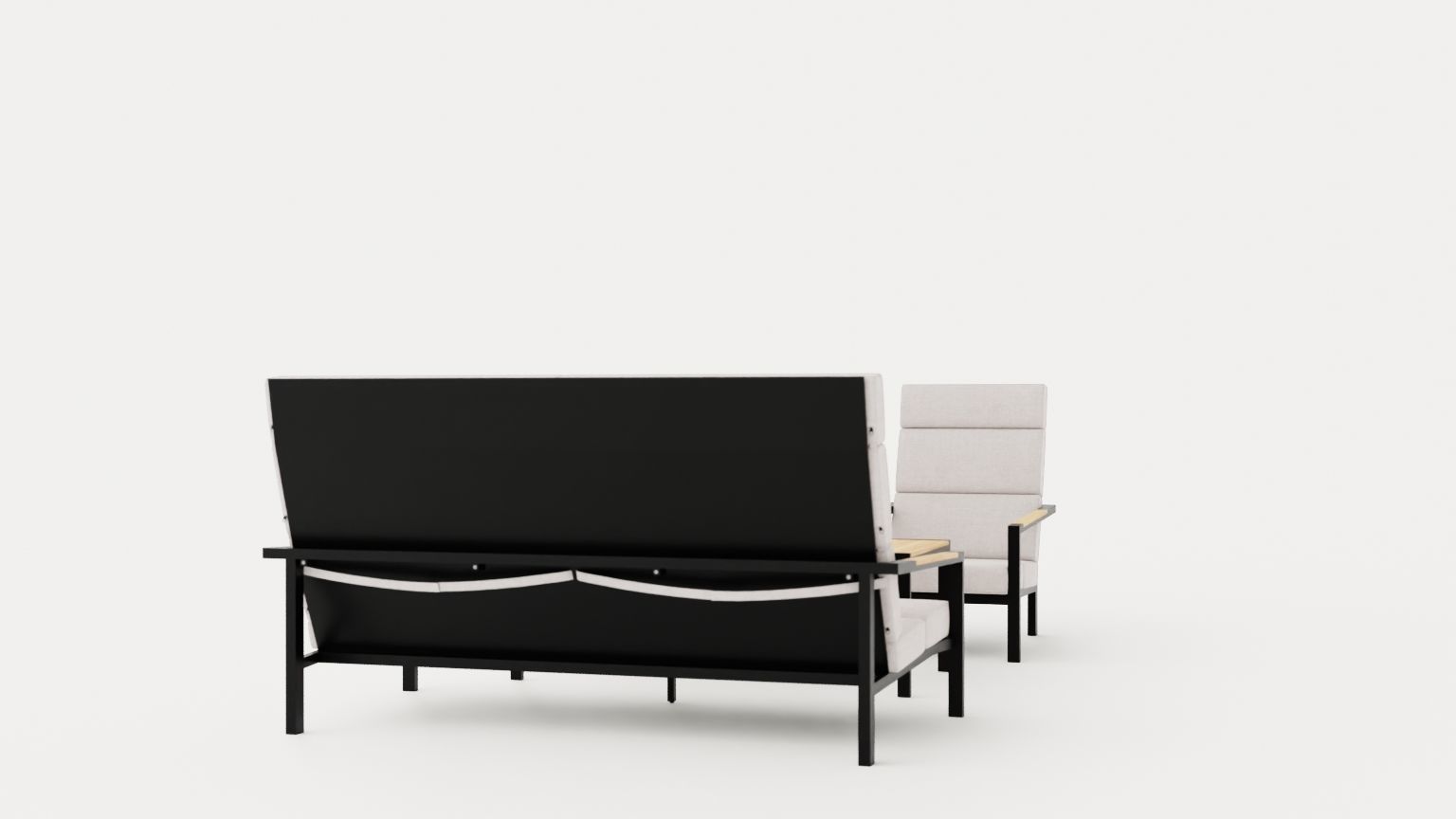 Indus sofa set Low-poly 3D model_4