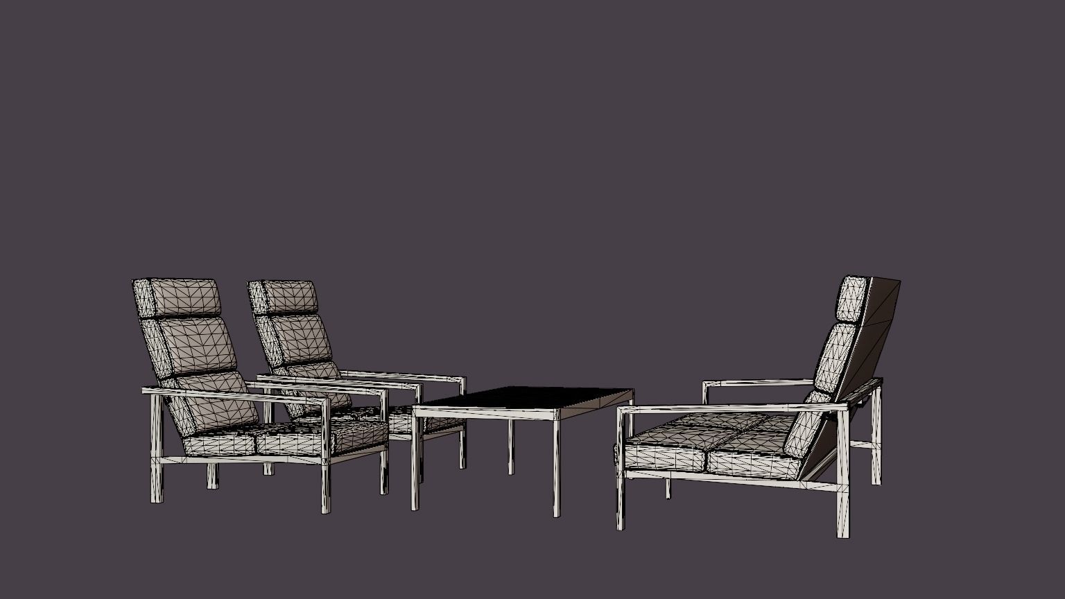 Indus sofa set Low-poly 3D model_7