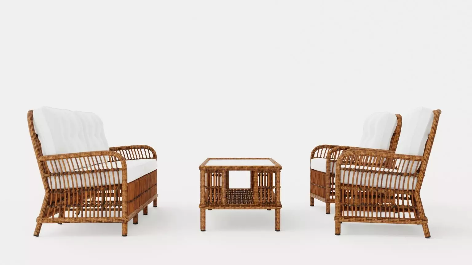 Anemone sofa set Low-poly 3D model_0