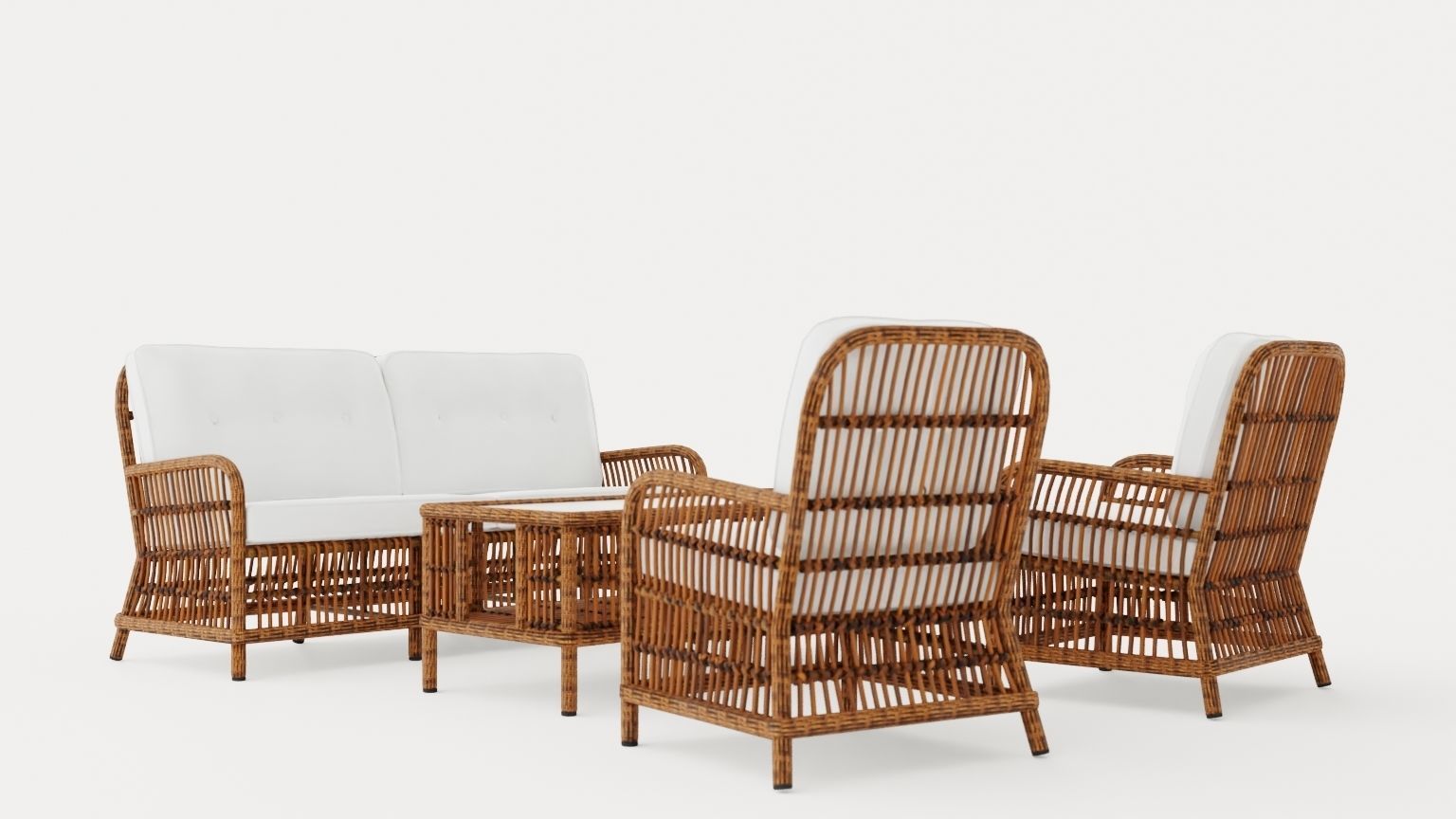 Anemone sofa set Low-poly 3D model_1