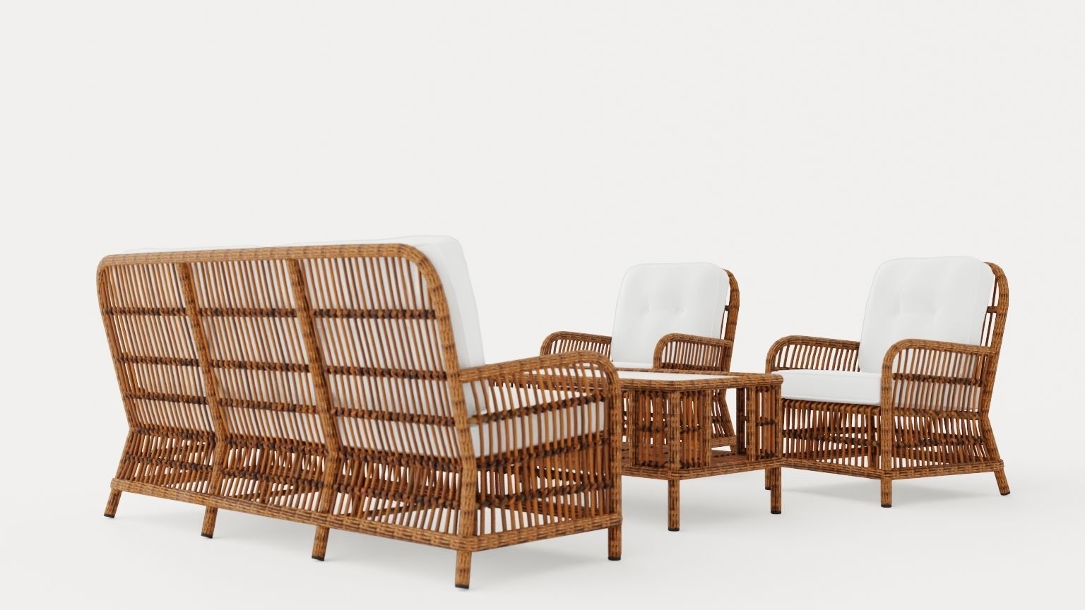 Anemone sofa set Low-poly 3D model_3