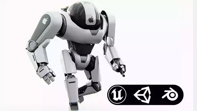 APPLE BOT Rigged for Unreal Engine - Unity - MIXAMO  3D model