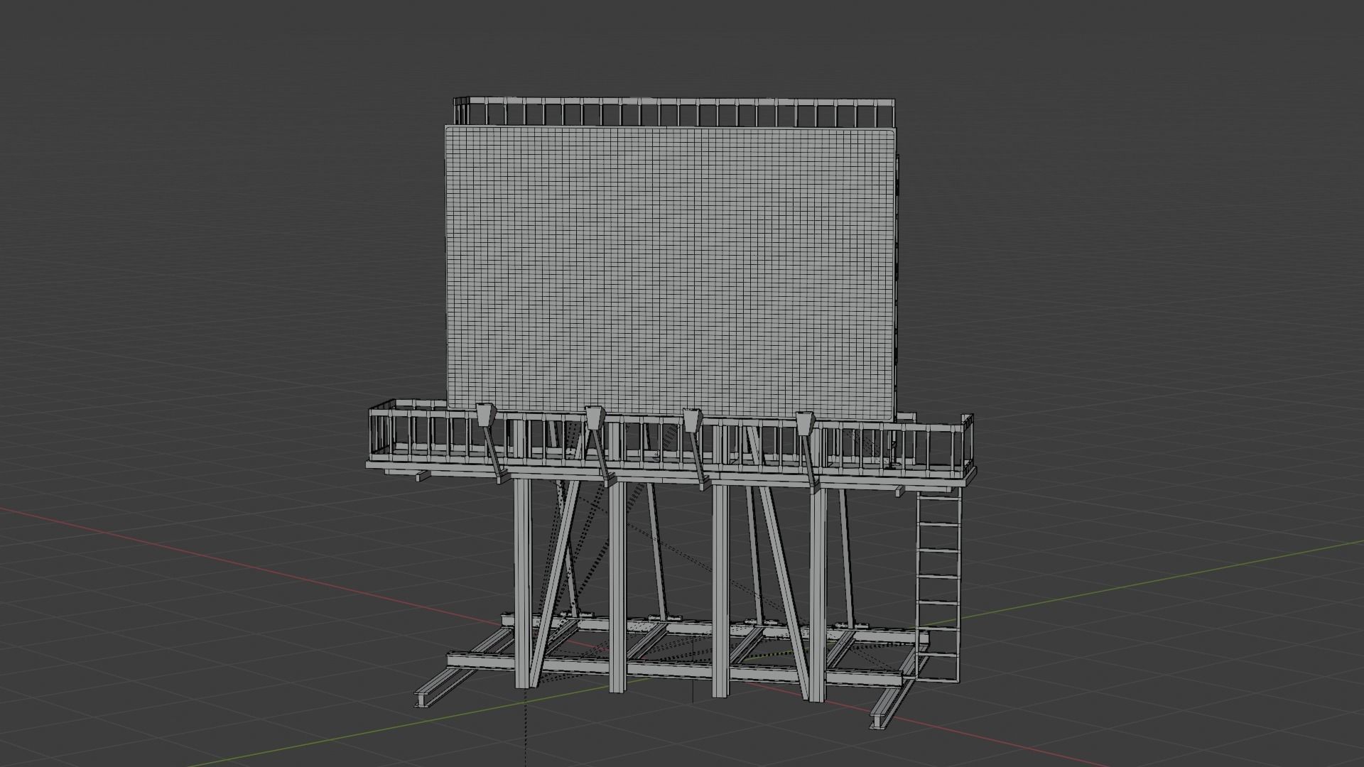 Rooftop Billboard Low-poly 3D model_5