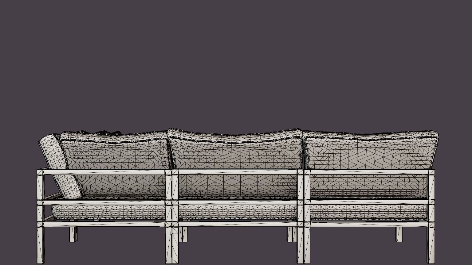 Leone sofa set Low-poly 3D model_5