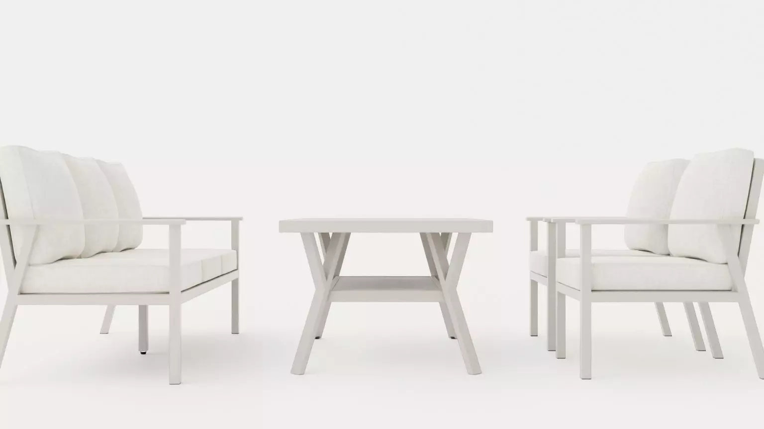 Samvaro sofa set Low-poly 3D model_0