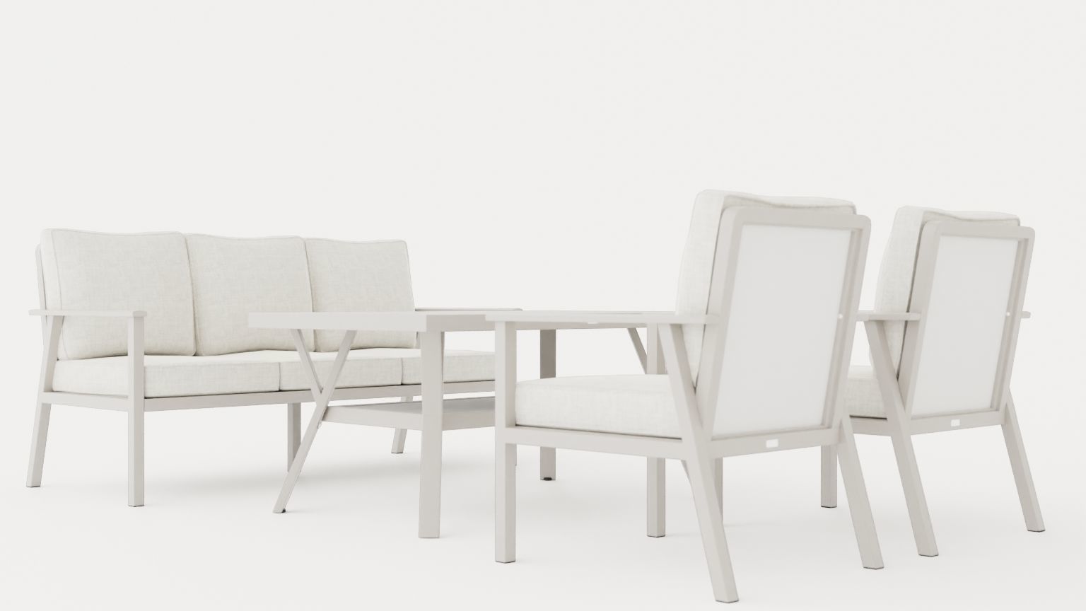 Samvaro sofa set Low-poly 3D model_1