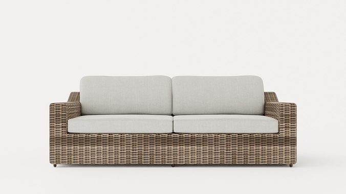 Glendon 3-seater sofa Low-poly 3D model