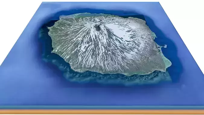 atlasov island 3d model terrain Low-poly 3D model