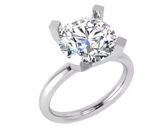 Round Diamond Solitaire Ring 3856