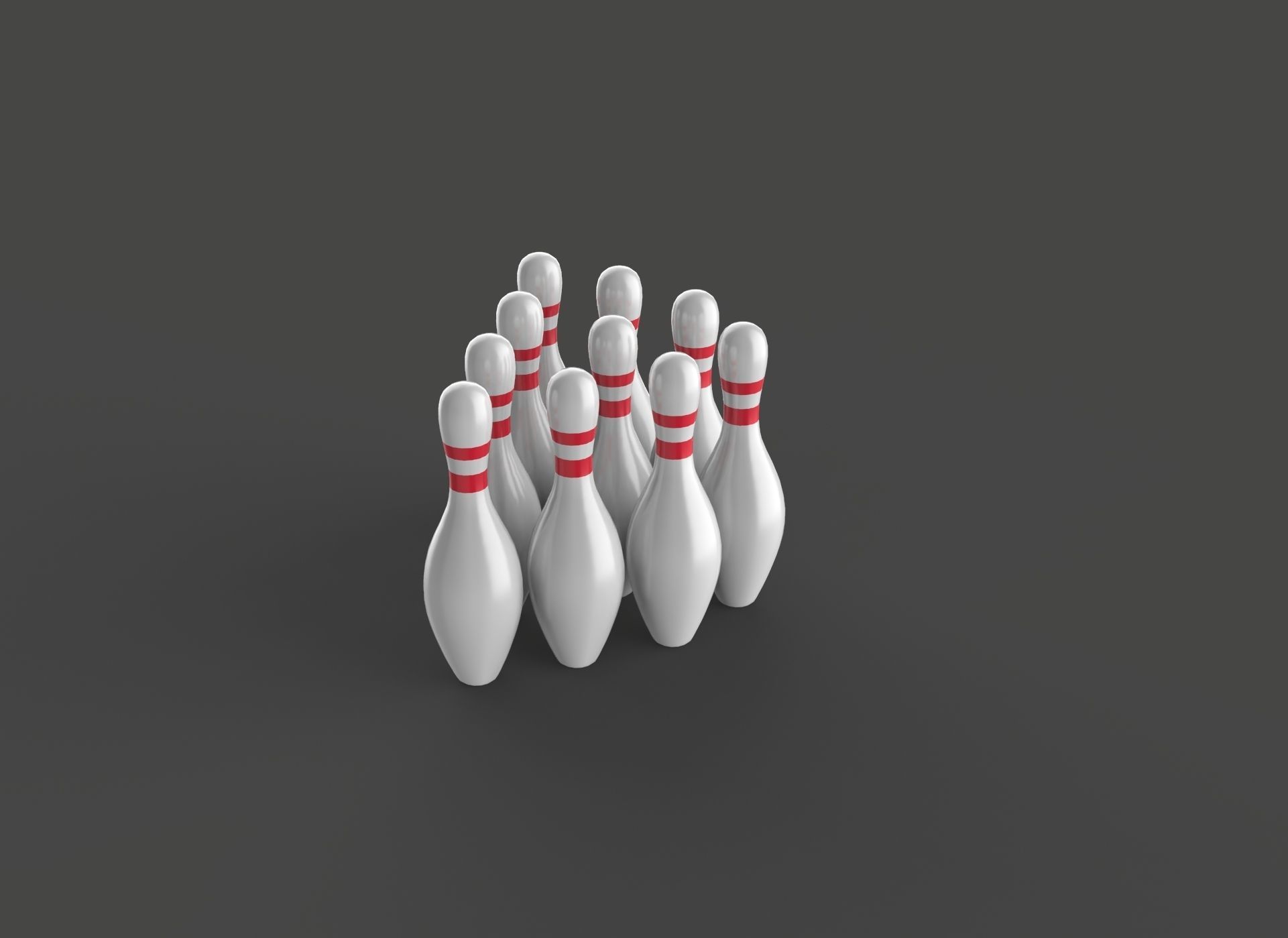 Bowling And Ball Bowling 3D Model low poly Low-poly 3D model_3