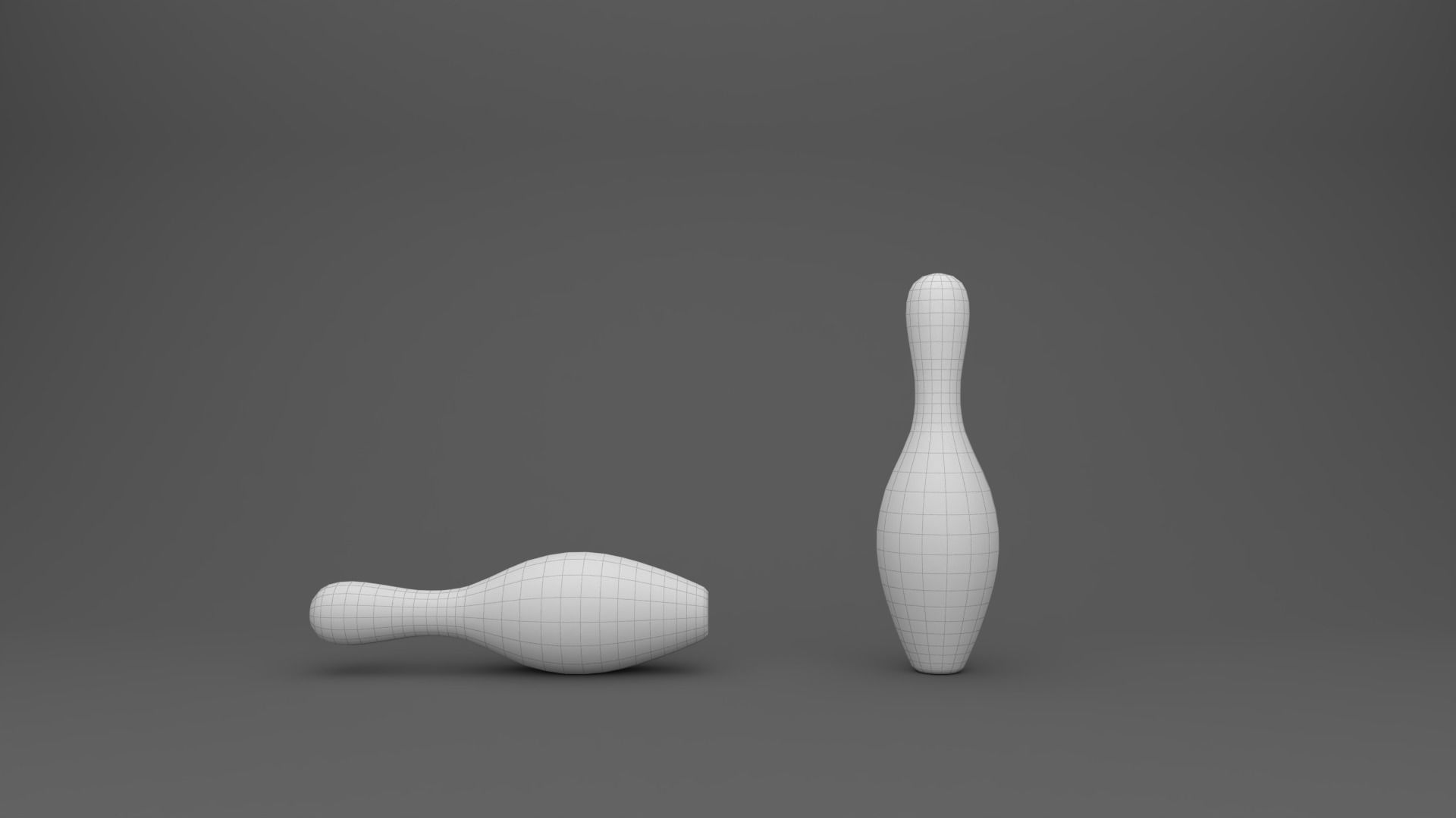 Bowling And Ball Bowling 3D Model low poly Low-poly 3D model_4