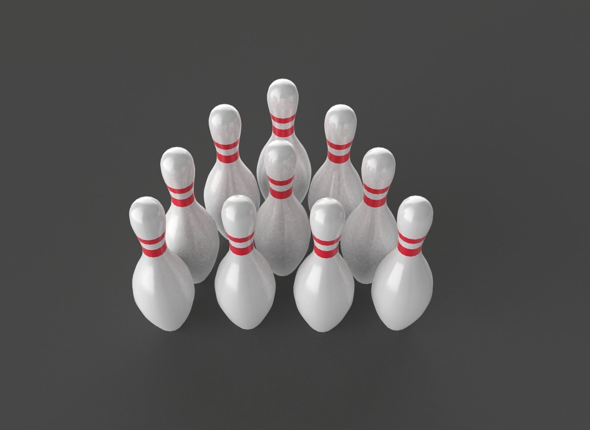 Bowling And Ball Bowling 3D Model low poly Low-poly 3D model_2