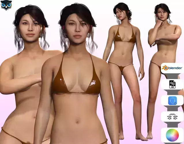 Alejandra - Realistic Mexican Woman Advance Rig Low-poly 3D model