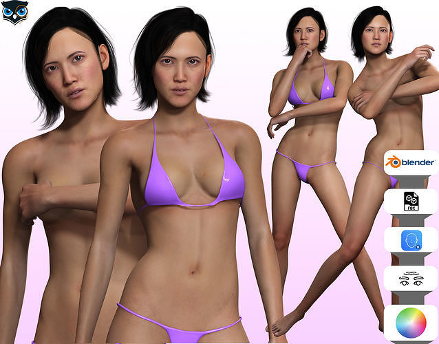Ji eun - Realistic Asian Woman Photo realistic Model Low-poly 3D model