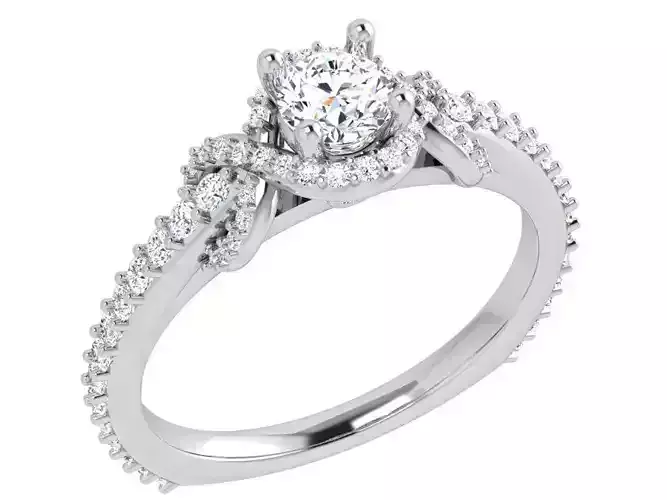 Round Twisted Diamond Euro Shnk Ring 3859