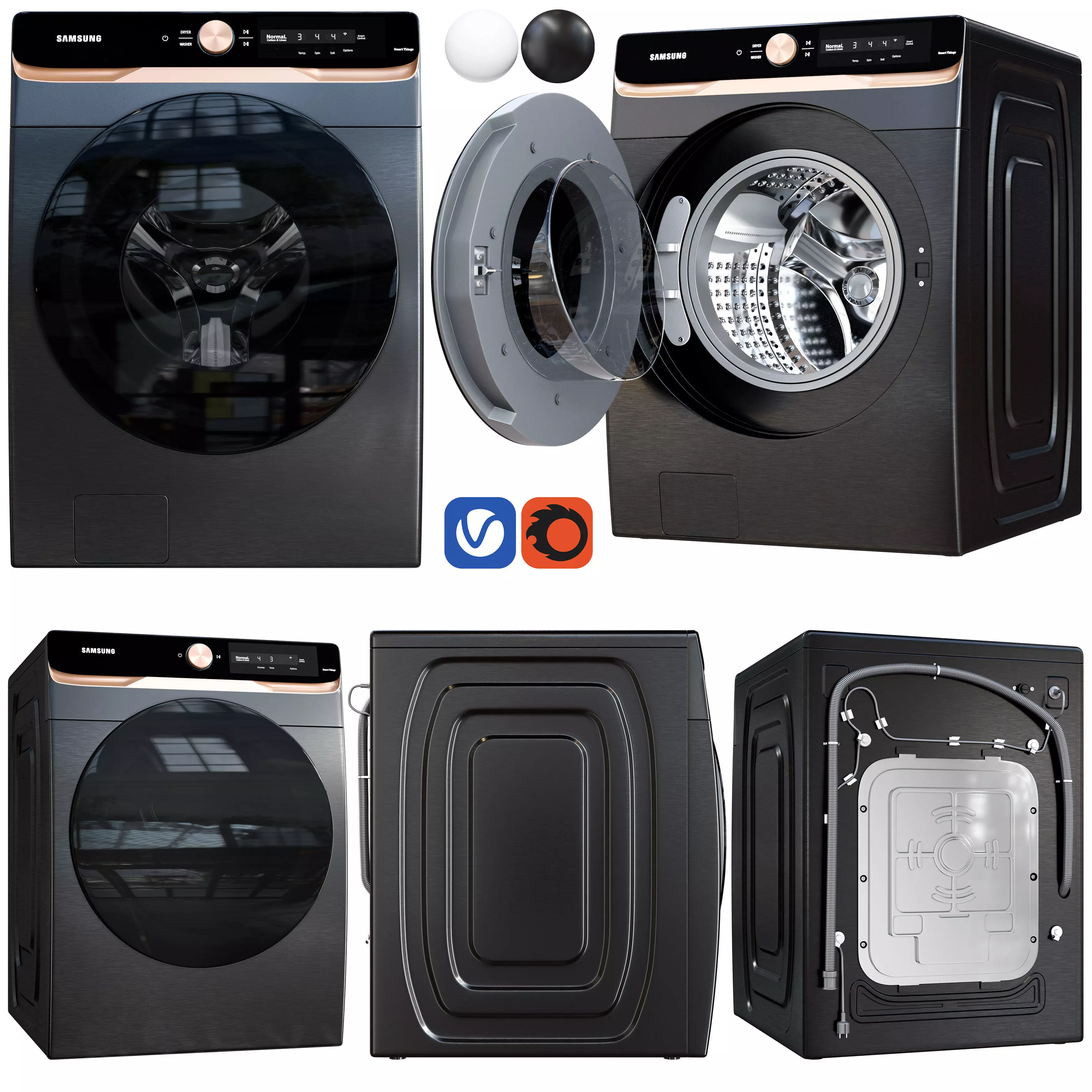 samsung washing machine 3D model_0