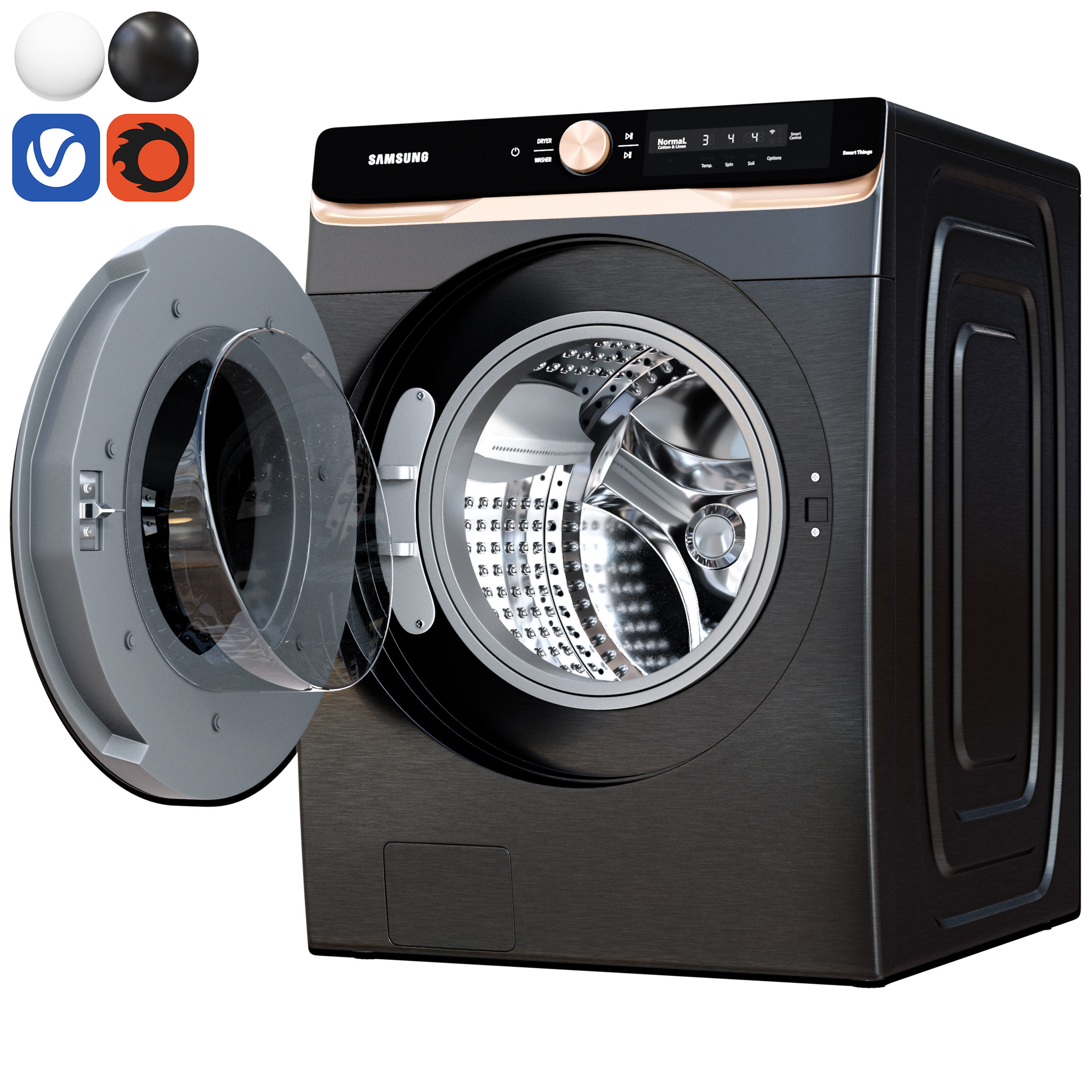 samsung washing machine 3D model_4