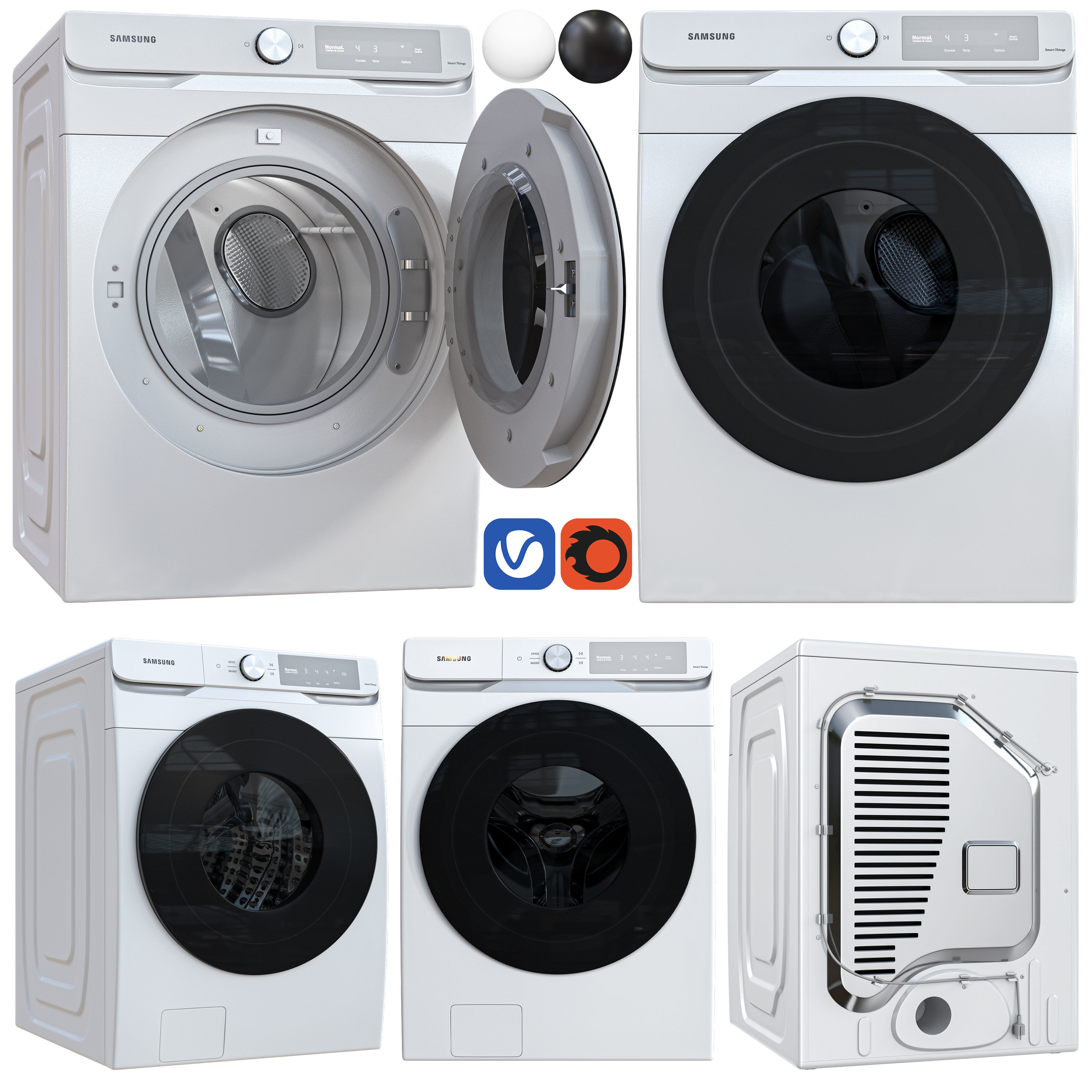 samsung washing machine 3D model_1