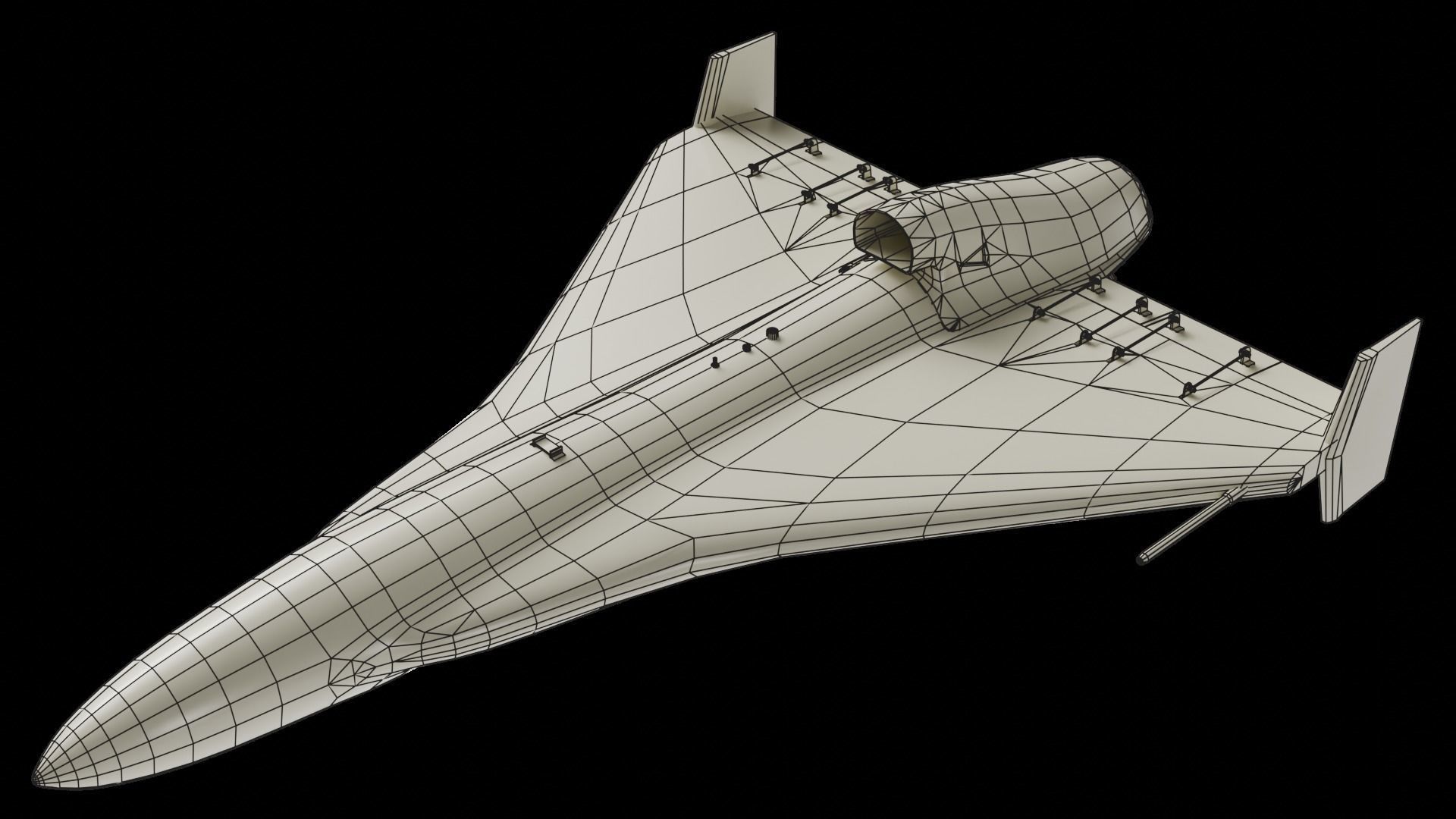 Iranian military drone Shahed-238 with jet engine Low-poly 3D model_12