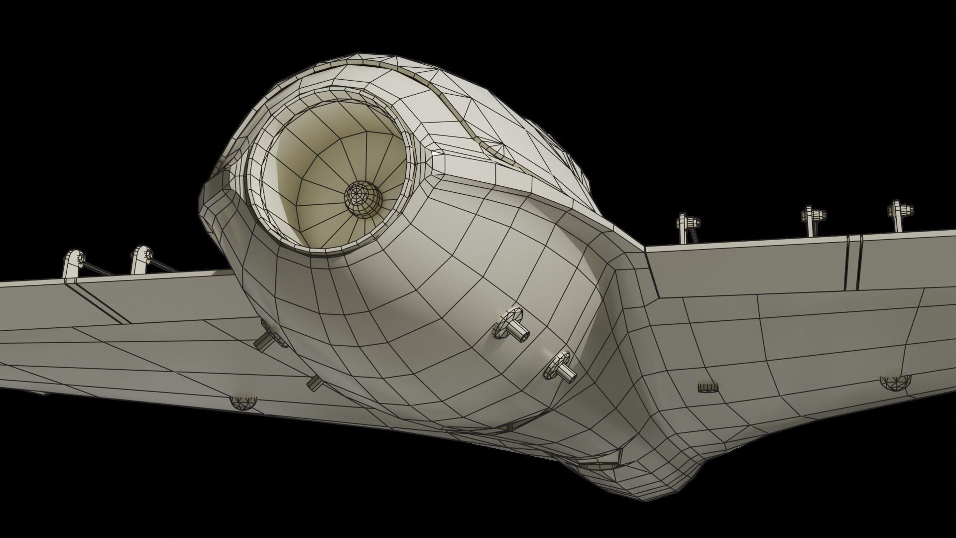 Iranian military drone Shahed-238 with jet engine Low-poly 3D model_11