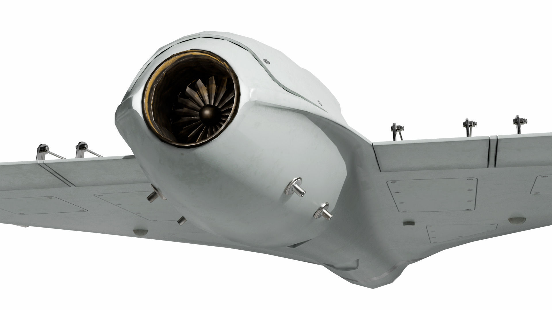 Iranian military drone Shahed-238 with jet engine Low-poly 3D model_10