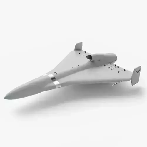 Iranian military drone Shahed-238 with jet engine Low-poly 3D model