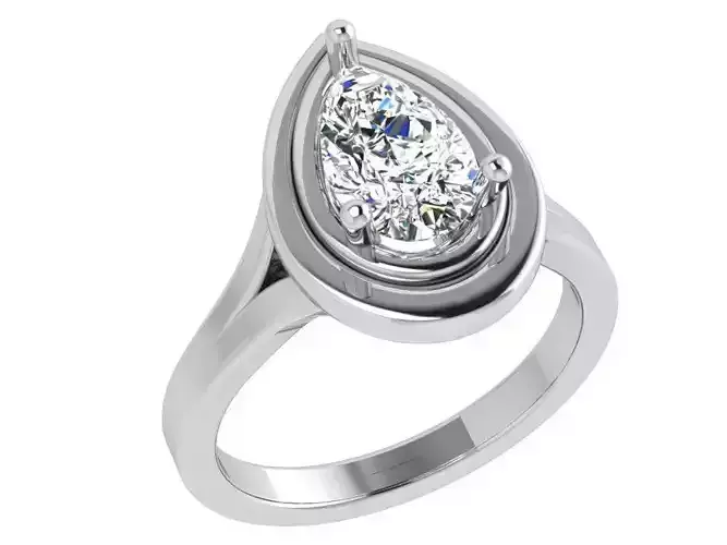 Pear Solitaire Ring 3864